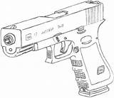 Glock Gun Pistol Handgun Weapon sketch template