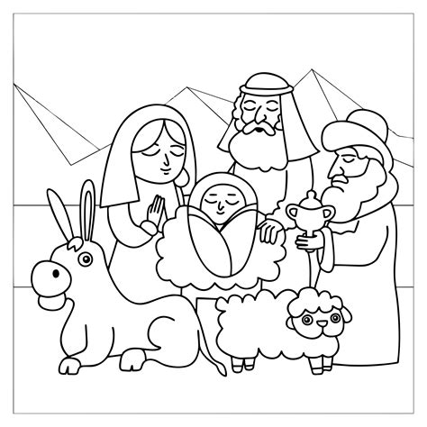 printable nativity colouring pages printable word searches