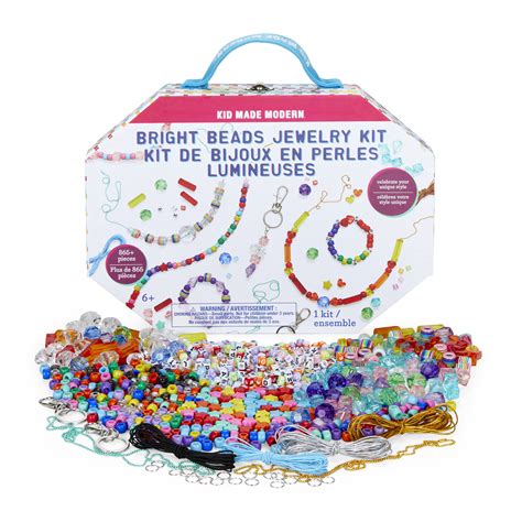 kid  modern bright beads jewelry kit  piece craft kit