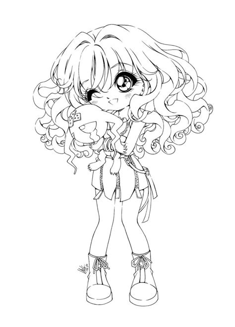 cute chibi girl coloring pages easy