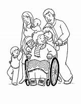 Helping Coloring Others Pages Wheelchair Grandma Sitting Kids Sheets Yahoo Search People Family Afkomstig Van sketch template