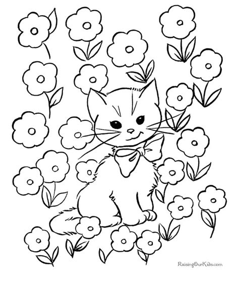 cat  flowers cat coloring page coloring pages dog coloring page