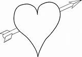Coloring Heart Pages Printable Valentines Arrow Hearts Book Print Printables Via Clipart Clip Clker Large sketch template