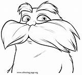Lorax Coloring Seuss Dr Pages Characters Printable Kids Printables Clipart Cartoon Face Sheets Print Color Clip Character Mustache Gif Book sketch template