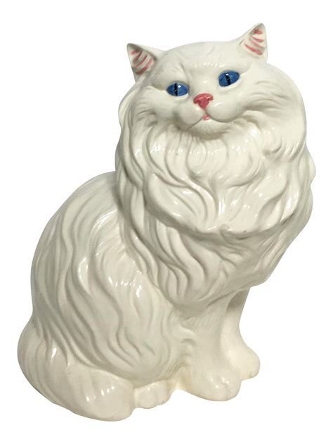 vintage ceramic cat statue chairish