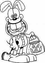 Garfield Coloring Halloween Pages Printable Wecoloringpage Color Dog Print Getcolorings sketch template