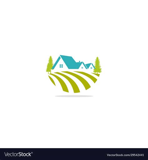 home village landscape nature logo royalty  vector image