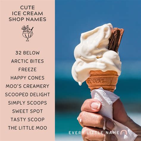 ice cream shop names cute funny  retro