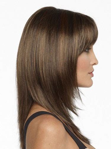 Hot Shoulder Length Straight Human Hair Wig With Bangs For