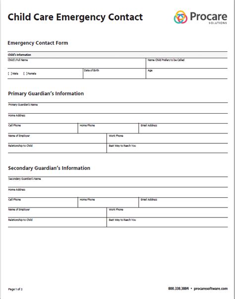 child care emergency form tips template procare solutions