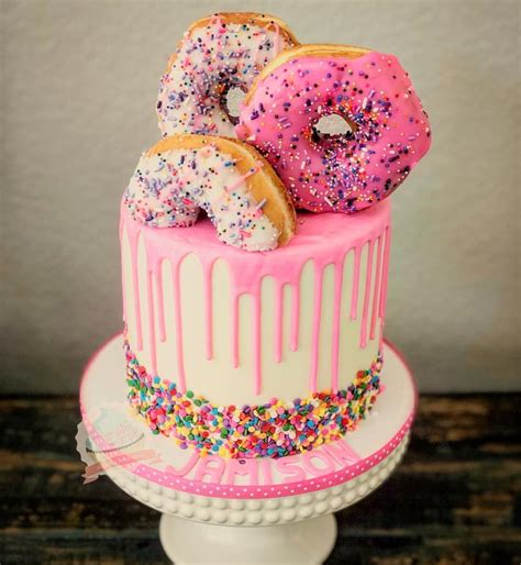 donut cake  matching cupcakes atsmallandsimpleconfections