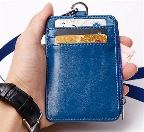 premium wallet pu leather id card holder id badge holder  zipper