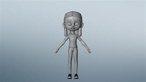 3d cartoon teen girl character model turbosquid 2100806