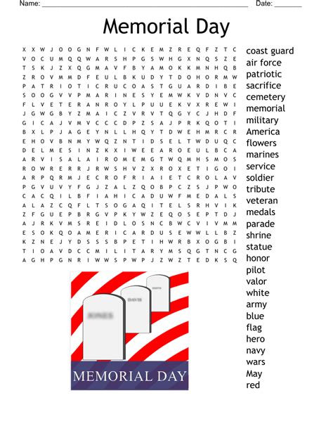 memorial day printable word search printable world holiday