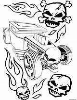 Wheels Skulls Imprimé sketch template