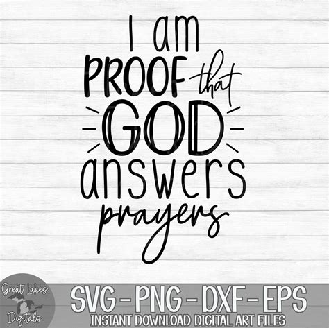 I Am Proof That God Answers Prayers Instant Digital Download Etsy Uk