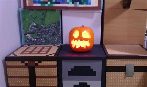 Minecraft Jack O Lantern Pumpkin With Pixel Art