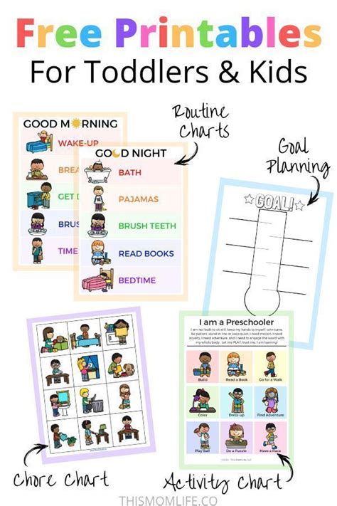 printables daily routine chart  kids chore chart kids kids