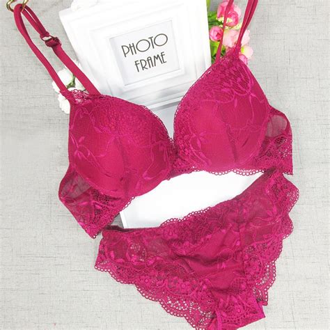 women lady cute sexy underwear satin lace embroidery bra sets with