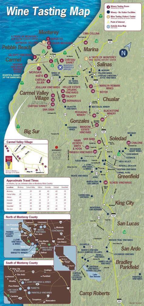 monterey area wineries map monterey ca