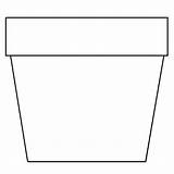 Template Pot Flower Coloring sketch template