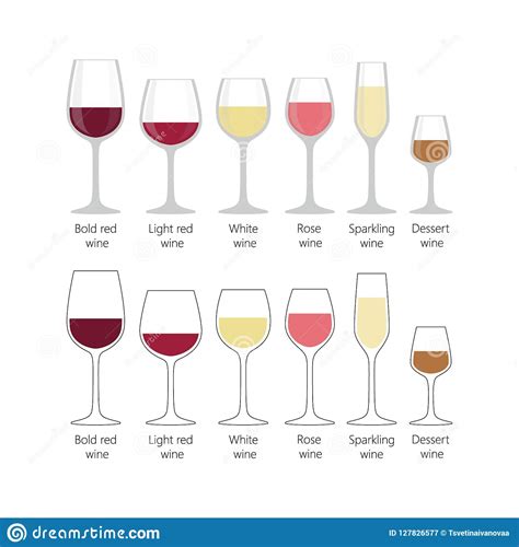 Types Of Wine Glasses Set Colorful Full Wine Glasses