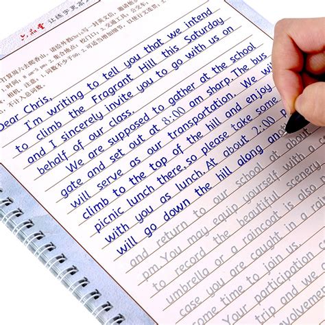 3 book set hengshui english copybook pens handwriting groove training