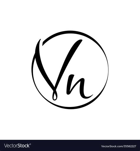 initial vn letter logo design template abstract vector image