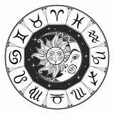 Zodiac Astrology Horoscope Symbol Astrologia Astrological Astrologie Zodiaco Luna Mystical Symbole Svg Simbolo Astrologique Soleil Zodiaque Vettore Vecteezy Lune Oroscopo sketch template
