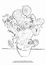 Gogh Cuadros Girasoles sketch template