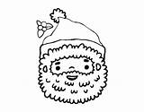 Christmas Santa Face Coloring Coloringcrew sketch template