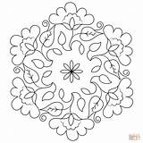 Rangoli Coloring Pages Kolam Diwali Flower Buds Printable Drawing Pattern Color Dots Print Dot sketch template