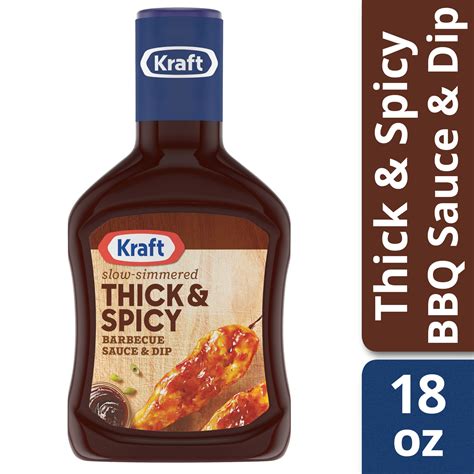 Kraft Slow Simmered Thick And Spicy Barbecue Sauce 18 Oz Bottle Walmart