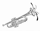 Trumpet Coloringcafe Trompete sketch template