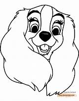 Lady Coloring Tramp Pages Face Smiling Disneyclips Funstuff sketch template