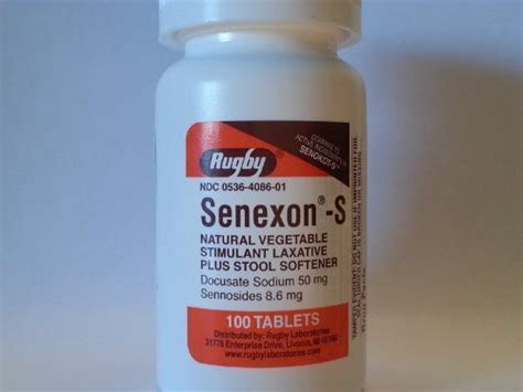 Rugby Senexon S Docusate Sodium 50 Mg Sennosides 8 6 Mg 100 Tablets