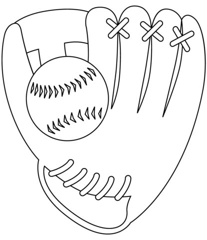 baseball glove coloring page  printable coloring pages