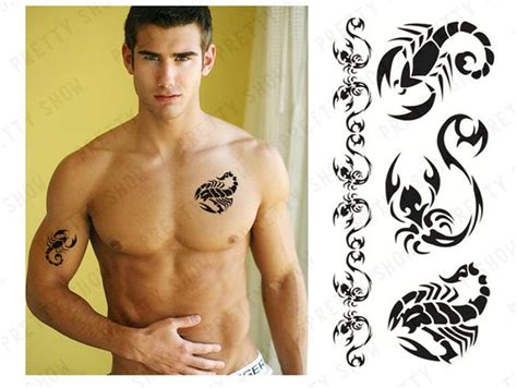 2015 Nieuwe Tijdelijke Scorpion Knappe Man Tattoos Tijdelijke Tattoo
