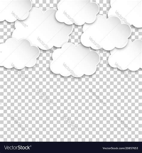 paper clouds artoon paper cloud  isolated vector image