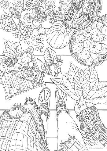 autumn scene favoreads coloring club