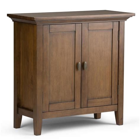 simpli home redmond solid wood   wide rustic  storage cabinet  rustic natural aged