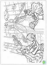 Barbie Mermaid Dinokids Coloring Pages Tale Printable Close sketch template