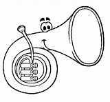 Corno Trompa Colorare Dibujos Disegni Trompe Acolore Portafortuna Baritone Gennaio Music Colorato Coloringcrew Coloritou sketch template