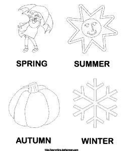 seasons coloring coloring page seasons preschool  seasons