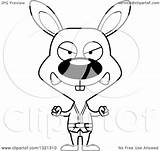 Rabbit Karate Mad Illustration Cartoon Clipart Royalty Cory Thoman Vector Lineart Outline sketch template