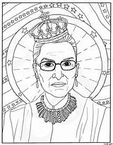 Coloring Pages Bader Ruth Ginsburg Rbg Supreme Court Women Adult Printable Feminist Justice History Sheets Roosevelt Eleanor Colouring Color Drawing sketch template