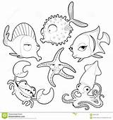 Cartoon Animals Sea Choose Board sketch template