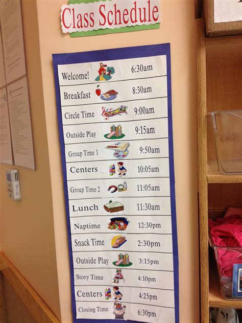 great   display daily preschool schedules  lot