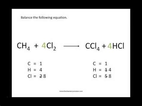 balancing chemical equations chemistry tutorial youtube