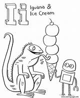 Coloring Ice Alphabet Pages Iguana Cream Color Printable Coloringbay sketch template